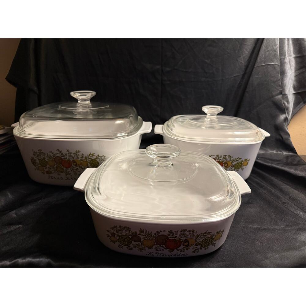 Vintage 1960’s spice of life Corning casserole set